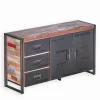 Bahut bois de bateau & métal 2 portes SAMBA