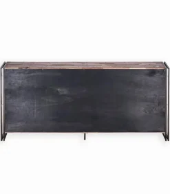 Bahut bois de bateau & métal 4 portes SAMBA