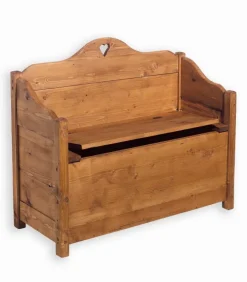 Banc coffre pin massif ciré FARMER