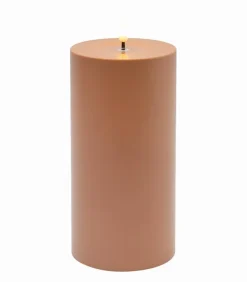 Bougie LED cylindrique plastique terracotta H 20 cm