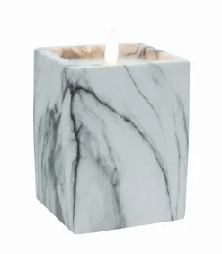 Bougie LED rectangulaire façon marbre