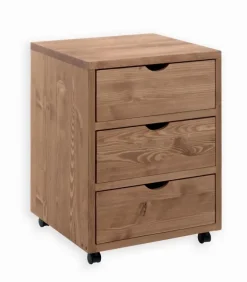Caisson bureau pin massif 3 tiroirs MALMOE