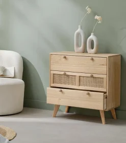 Commode bois 3 grands tiroirs TONLE