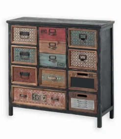 Commode bois 4 tiroirs 3 portes – WENDY