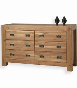 Commode chêne huilé 6 tiroirs NORWAY