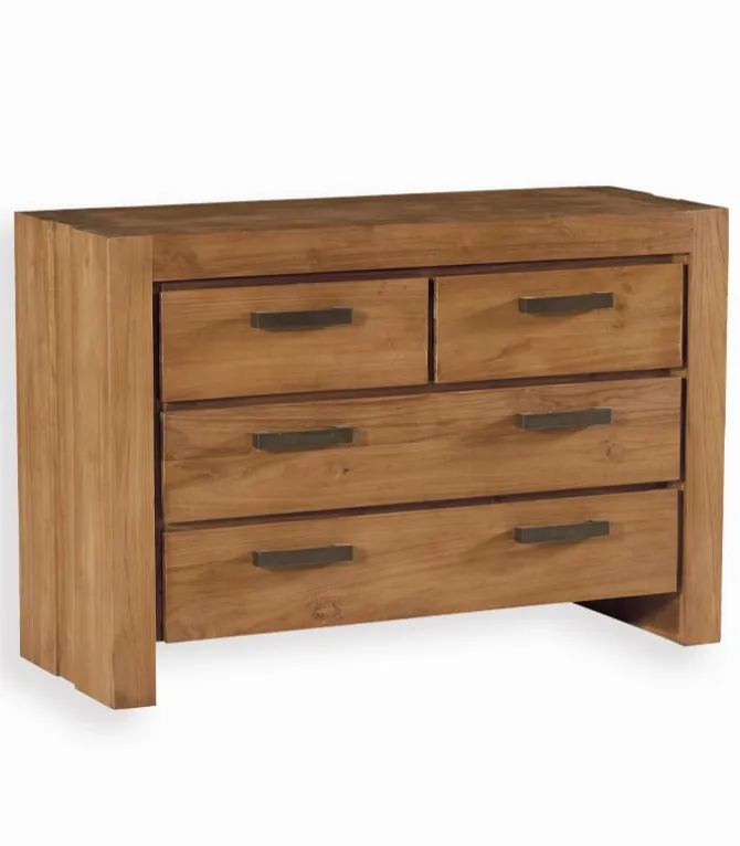 Commode teck massif 4 tiroirs MAHINA