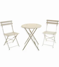 Ensemble pliant table jardin ronde + 2 chaises de jardin SUMMER