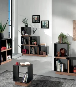 Etagère fer laqué noir cube INDUS