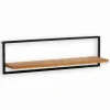 Etagère murale longue NAURU en teck et métal