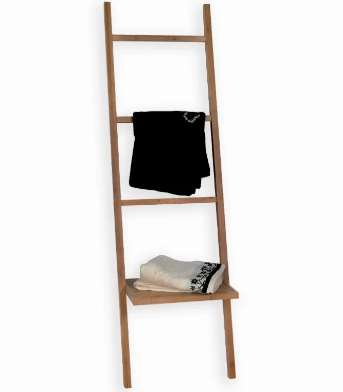Etagère porte-serviettes 4 niveaux en bambou