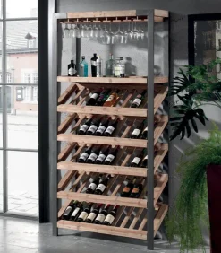 Etagère range-bouteilles VINO en bois et métal