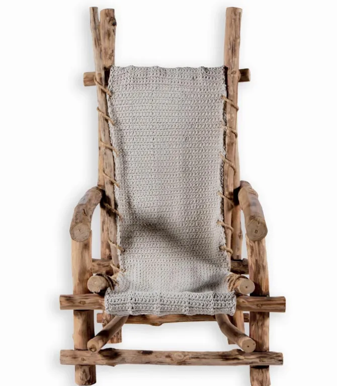 Fauteuil bois flotté avec dossier haut WOODREAM