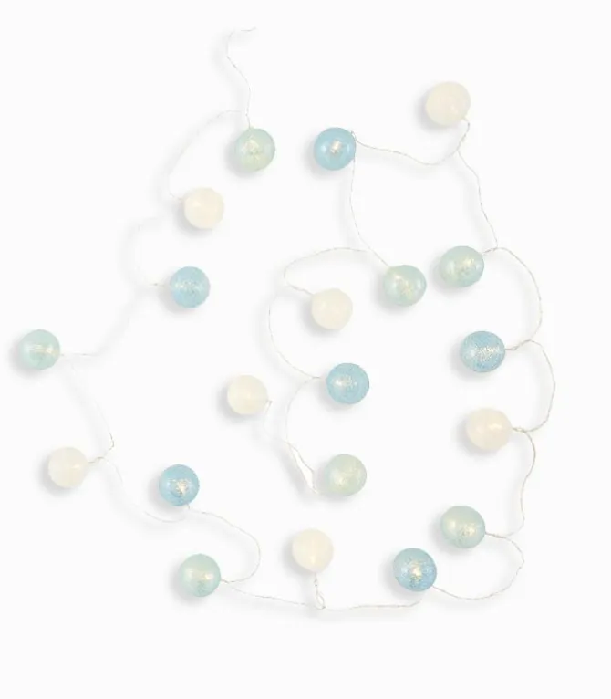 Guirlande lumineuse boules blanches et bleues