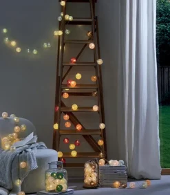 Guirlande lumineuse boules jaunes oranges