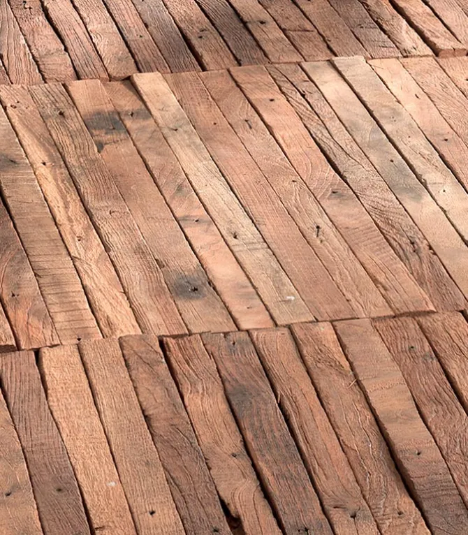 Lattes de PLANCHER en teck recyclé