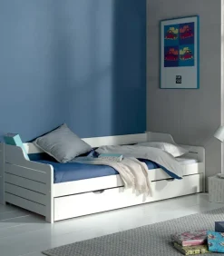 Lit pin massif blanc 90×190 COSY VICKY
