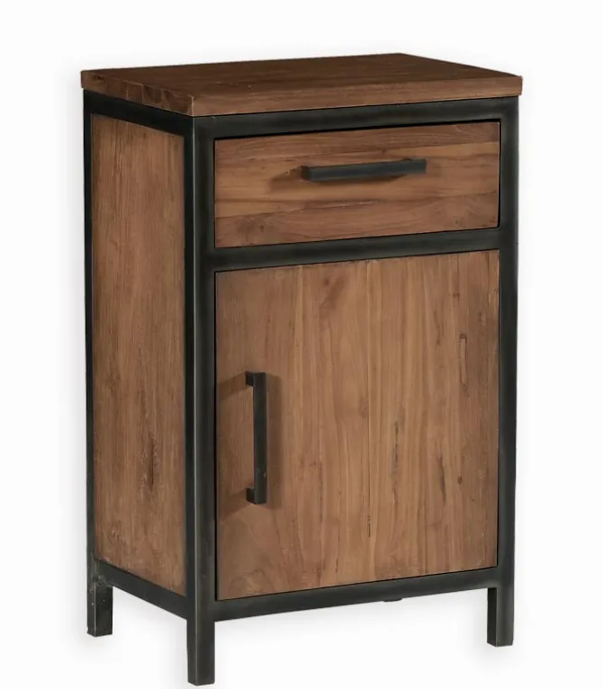 Meuble bas teck et métal BROWTON