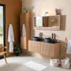 Meuble salle de bain murale double vasque pierre – STONE