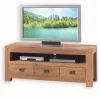 Meuble TV chêne huilé 3 tiroirs NORWAY