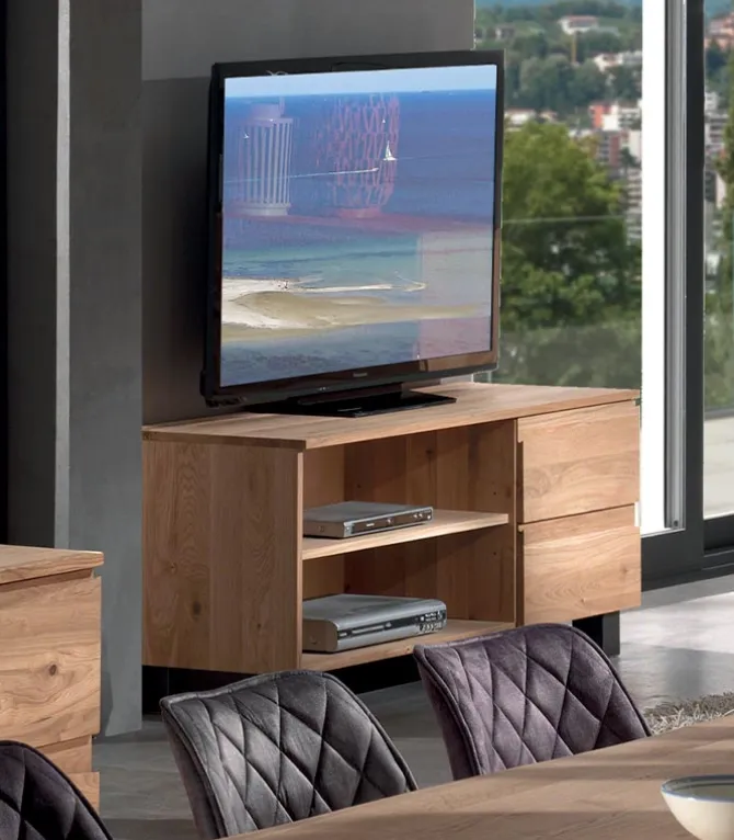 Meuble TV chêne massif L 140 cm HALDEN