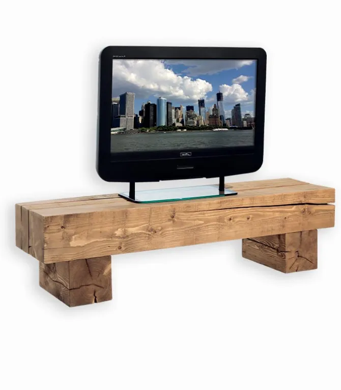 Meuble TV pin massif ciré POUTRE