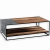 Table basse bois de bateau et métal L 120 cm DUSTIN