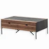 Table basse chêne teinté noir VALMO