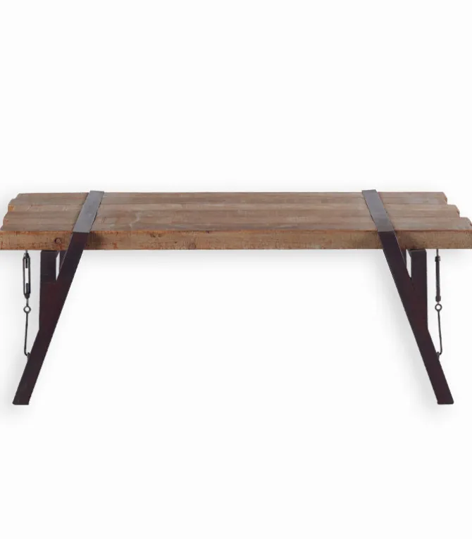 Table basse sapin massif et fer vieilli WESTMOUNT