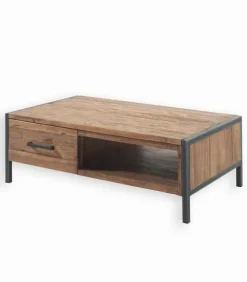 Table basse teck recyclé et fer vieilli BROWTON