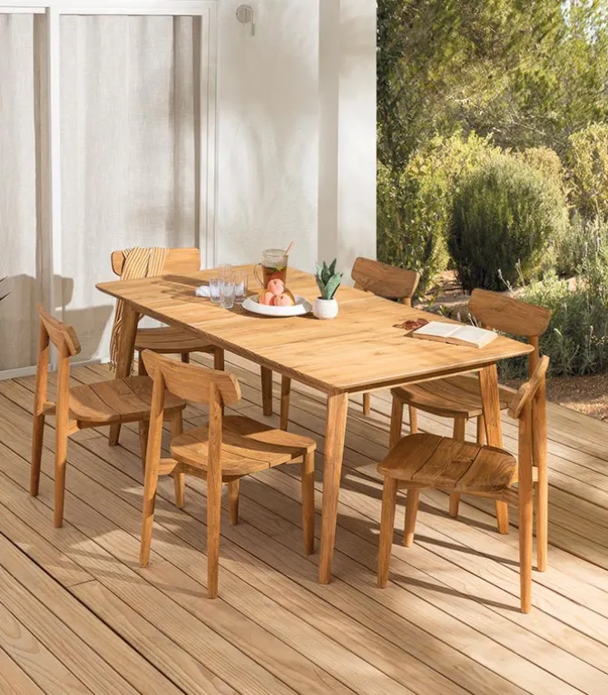 Table de jardin rectangulaire en teck FEROE