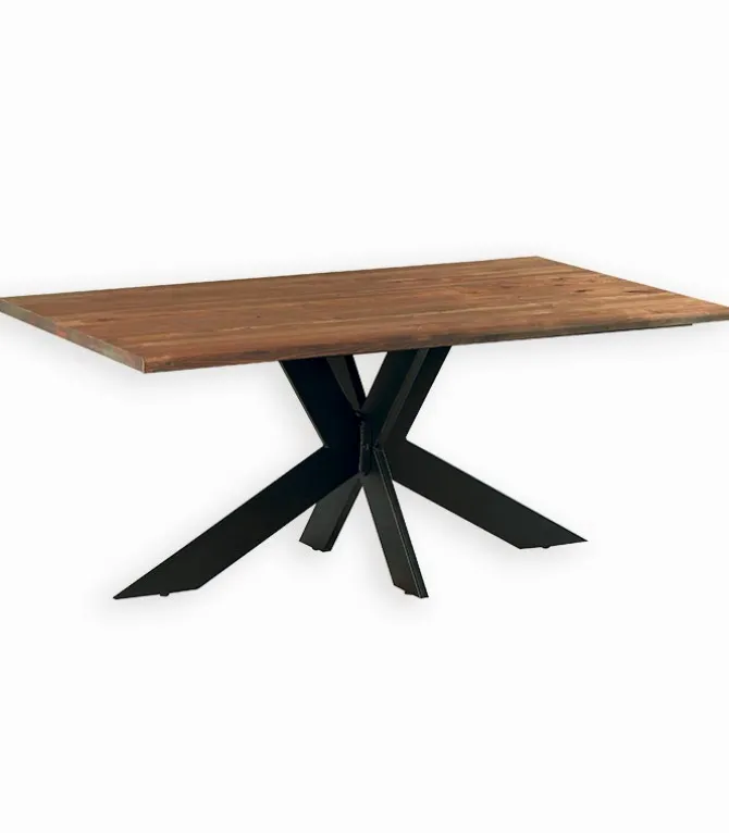 Table pin massif pieds métal HJALMER
