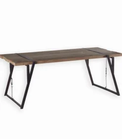 Table sapin massif pieds métal WESTMOUNT