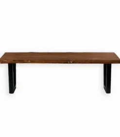 Table teck recyclé pieds métal WOOD