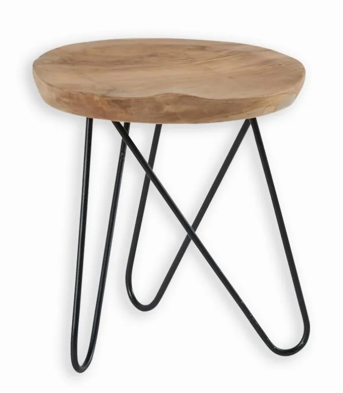 Tabouret assise teck