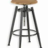 Tabouret haut métal et bois RUTH